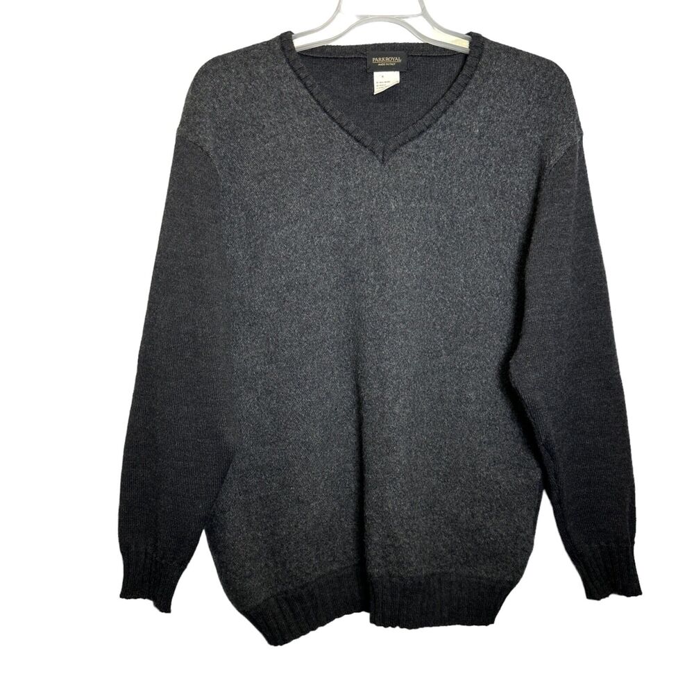Park Royal Vintage Sweater Men's M Made in Italy 56% Merino Wool Gray